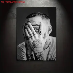 1 piece/set of unframed canvas print posters, modern art, classic music art, rapper Miller, perfect gift for rap music lovers, ideal gift for bedroom, living room, kitchen, dormitory corridor, mural, wall decoration, room decoration