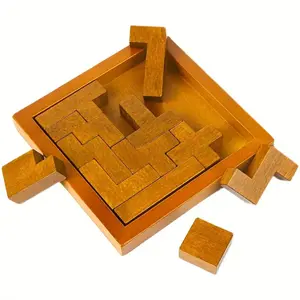 Hatwoo Wooden Block Puzzle, Montessori Jigsaw Intelligence Blocks Game STEM Educational Toy, Exercise Spatial Thinking Ability, Christmas Gift, Birthday Gift