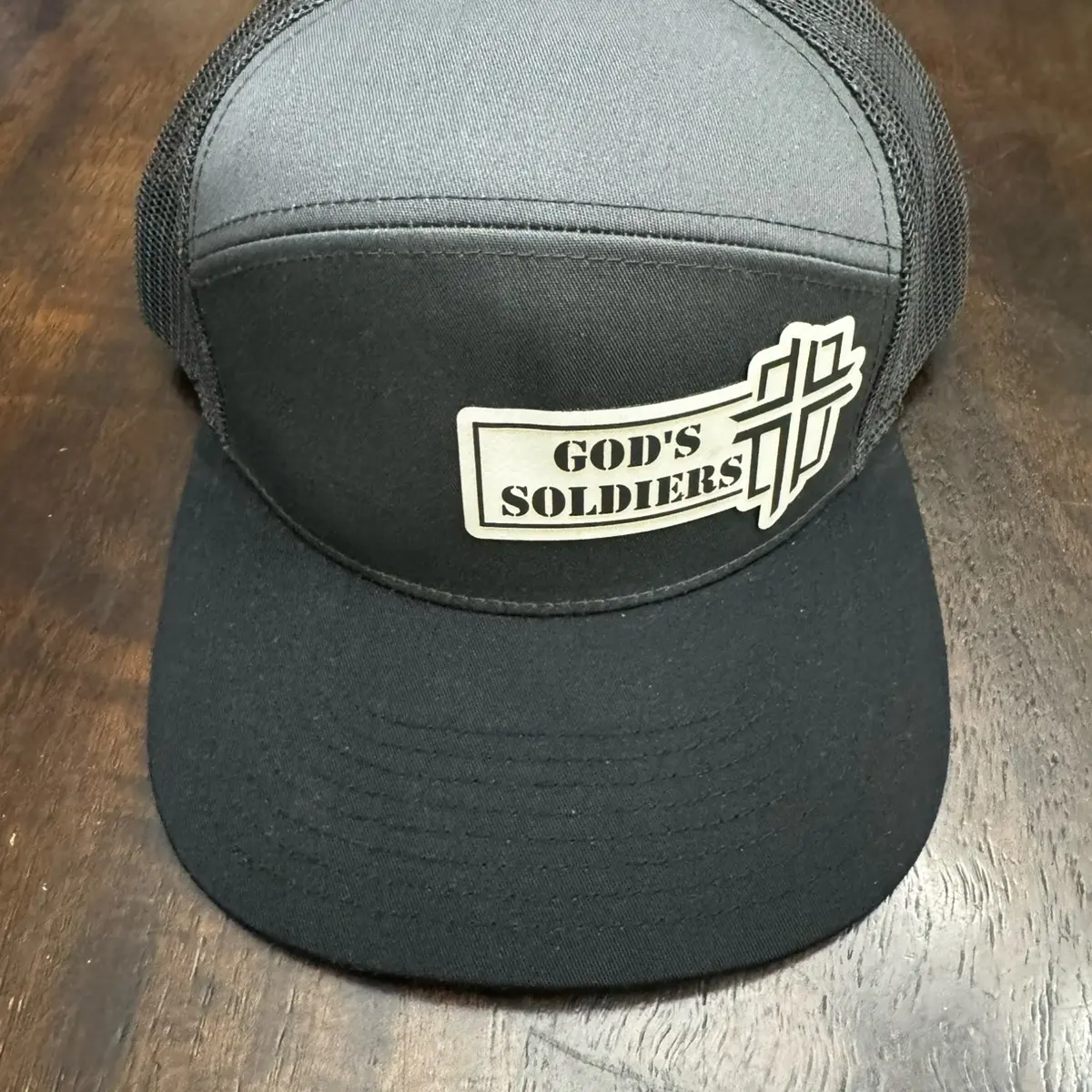 God's Soldiers Black Flat Panel Pacific Headwear SnapBack Hat