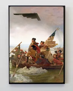 Washington Crossing the Delaware B-2 Poster, USA Patriotic Aircraft Wall Art, American Freedom Military Aviation Decor, Fourth of July Print