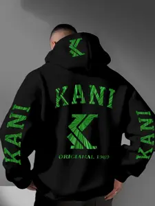 Men's Kani Print Hoodie, Soft Stretch Knit Fabric, Casual Fitted Style, All Seasons Wear, Fun Fashion, Essential for Young Men