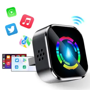Wireless CarPlay Adapter, 2-in-1 CarPlay Adapter for Both Apple/Android, Wired to Wireless Connection, 5.0 Bluetooth Hands-Free Calling, Supports 2.4G/5.8GHz Dual-Band WiFi, Plug & Play, Fast Stable Connection