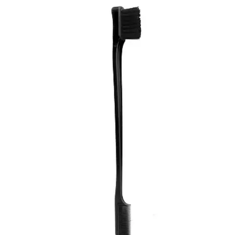 Unisex Double-Ended Hair Edge Brush - 1 Count Styling Tool with Fine-Tooth Comb for Smoothing, Sleeking, Hairline Care, Random Color Soft Microfiber Brushes Kit