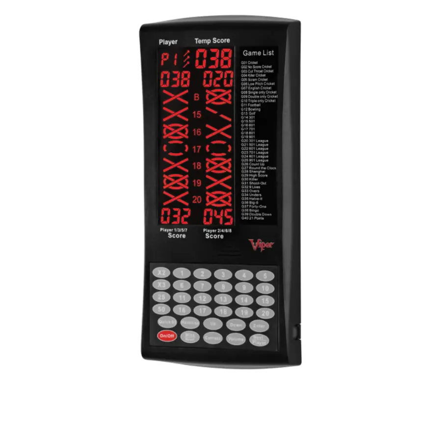 Viper ProScore Digital Dart Scorer with Backlit LCD Screen for Steel Tip Darts, Automatic Scoring, 40 Games, Handicap Feature & 8-Player Multiplayer, Backlit Display, Sisal, Easy Installation, Preloaded Games, Digital Scorer