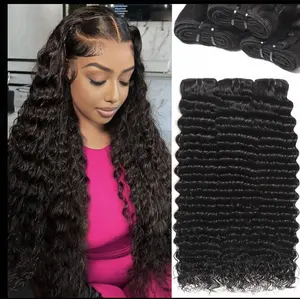 16A Human Hair Bundles Deep Wave Bundles Human Hair 100% Unprocessed Brazilian Virgin Deep Curly Weave,summerhairstyles