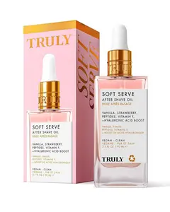 Soft Serve After Shave Oil – Soothes Razor Burn and Redness with Peptides & Hyaluronic Acid – Increases Collagen Production – Prevents Ingrowns and Brightens Uneven Skin Tone for Smoother Legs, Underarms & Pubic Area – Strawberry Vanilla Scent