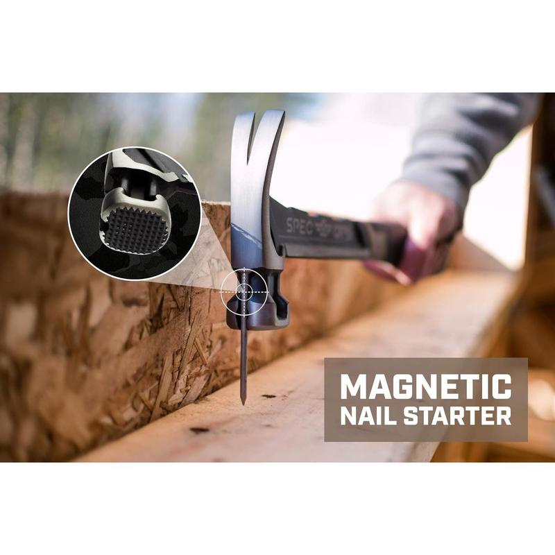 Tools Framing Hammer, 22 oz, Rip Claw, Milled Face, Shock-Absorbing Grip, 3% Donated to Veterans Black/Tan