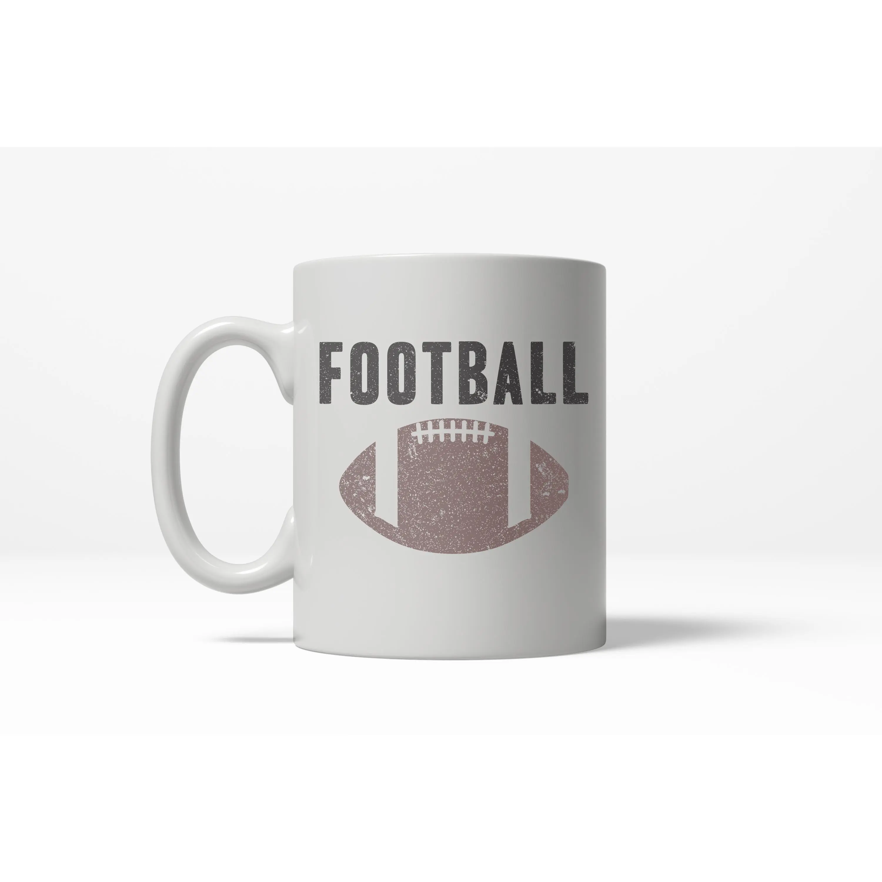 Vintage Football Text Sports Distressed Football Laces Sporty Ceramic Coffee Drinking Mug - 11oz Funny Coffee Mugs Ceramic Printed Drinkware Cup