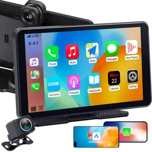 Car Screen Portable Carplay for Apple: 7 Inch Android Auto - Wireless CarPlay with Backup Camera,2.5K Dash Cam,GPS Navigation,Car Audio Receivers Bluetooth,Mirror Link, Bluetooth,FM,Siri AMTIFO A28
