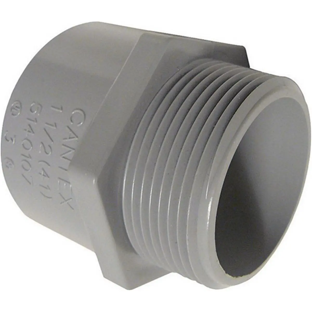 Cantex 5140104U Male Terminal Adapter, 3/4 Inch PVC Conduit Connector, Schedule 40/80 Compatible, Plain End, Paintable, UL, CSA, and ETL Listed, Gray, Join Conduit, 3/4 In., 4/8 Schedule