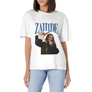 100% Cotton ZAHIDE Relaxed Fit Short Sleeve T-Shirt - Breathable Round Neck Casual Top, Machine Washable Durable Fabric for Spring Summer Vacation & Casual Attire, Cotton T Shirts Classic Round Neck, Simple Design, Soft Texture