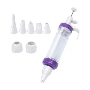 1set Buttercream Piping Gun Cake Decorating Tips DIY Manual Dessert Injector Baking Tools for Cookies Cakes Cream Puffs