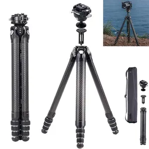 Falcam TreeRoot F38 Pro Carbon Fiber Tripod 61" Quick Lock Travel Tripod with 360° Ball Head 5kg Load F22 Interfaces 1/4" Screw Carry Strap Holes for DSLR Mirrorless and Video Cameras