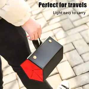 Sun Glasses Storage Box Organizer, PU Leather Sunglasses Display Case with Multiple Compartments, Durable Eyewear Holder for Men & Women