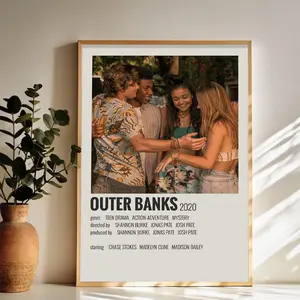 Promotional Poster for the TV Show Outer Banks (2020) Wall Art Vintage Black and White Art Posters Funky Aesthetic Canvas Prints Retro Bar Cart Decor for Bar Bedroom