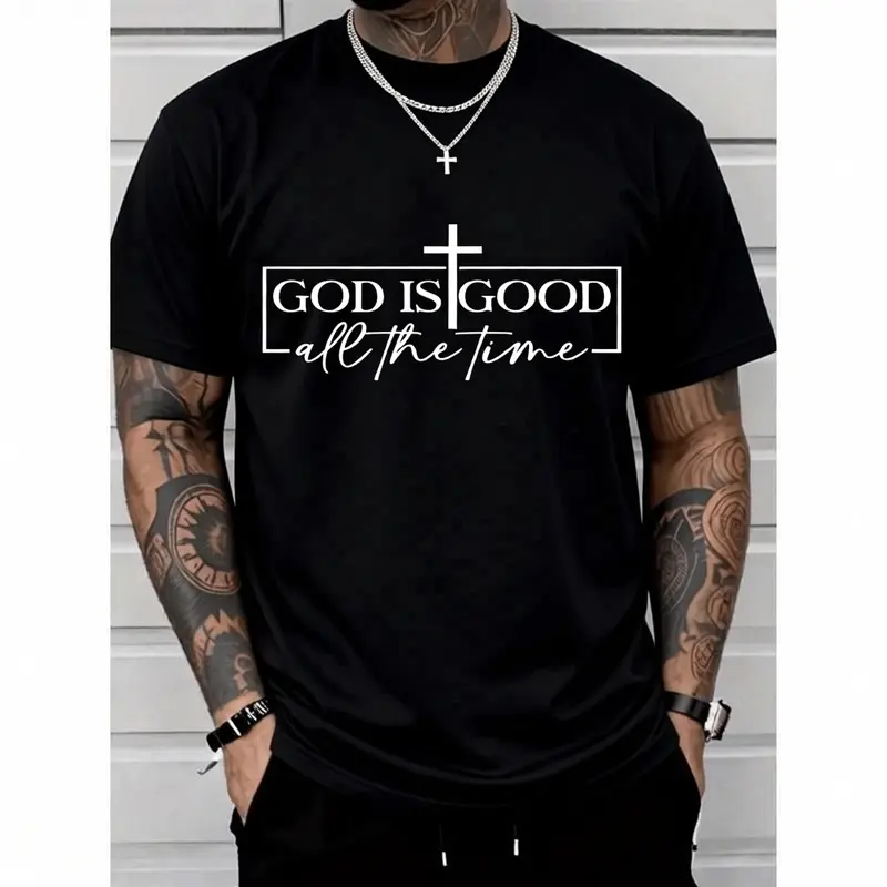 Express Your Faith – T-Shirt with 'GOD IS GOOD all the time' and Cross Graphic for Every Christian