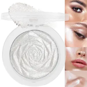 Pearl White Silver Face Highlighter Makeup , White Shimmer Glitter Diamond Sparkly Highlighters Makeup Eyeshadow
