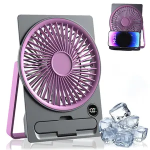 Ultra-thin card-style USB rechargeable mini fan, 180° tilting and folding desktop fan with phone stand, portable hanging ultra-quiet small fan, multiple adjustable wind speeds, suitable for bedrooms, desktops and offices.