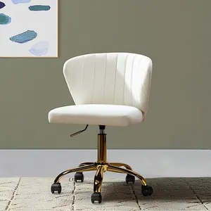 Hulala Chandra Velvet Office Chair, classic design, elegant pattern, ergonomic shape, durable frame with soft filling, Durable metal five-pronged base, all directional wheels, height-adjustable, vertical tufted design chair