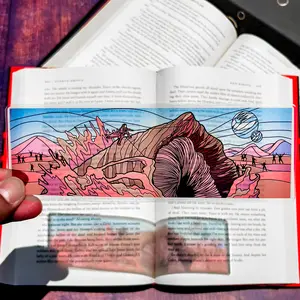 Dune Paul Rides Sandworm Stained Glass Bookmarks (Transparent Bookmark, Stained Glass Art, Book Lover, Fantasy Book Reader Gift)