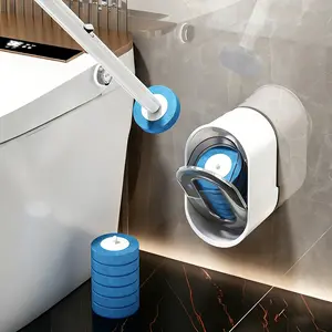 Disposable toilet brush with no dead corners, household toilet cleaning brush, long handle, wall-mounted, flushable toilet brush, Toilet Brush Set