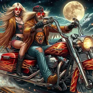 Motorcycle & Moon Pattern DIY Diamond Arts Colorful Painting Kit Without Frame, DIY 5D Diamond Arts Colorful Painting Kit, Wall Art Decor for Home