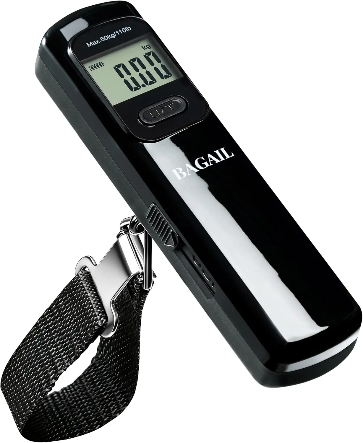 BAGAIL Digital Luggage Scale, 110lbs Hanging Baggage Scale with Backlit LCD Display, Portable Suitcase Weighing Scale, Travel Luggage Weight Scale with Hook, Strong Straps for Travelers