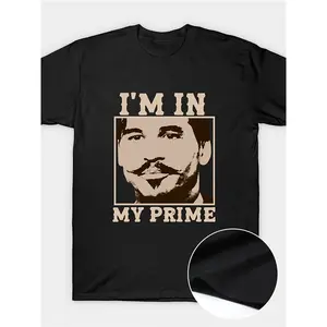 Men's Vintage Print T-Shirt Doc Holiday I'm In My Prime Tombstone Movie Graphic Tee 180g Fabric Casual Short Sleeve Crew Neck Comfortable Classic Fit Summer Casual Streetwear Essential Stylish Retro Inspired Outfit Unique Gift Idea For Movie Fans