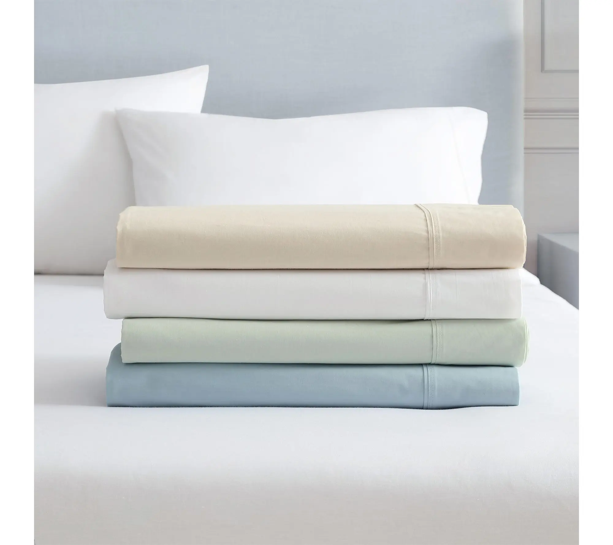 Martha Stewart Skylands Green Cotton Queen Sheet Set Martha Stewart Skylands Green Cotton Queen Sheet Set