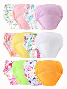 12-Pack Baby Boy Girl Potty Training Pants, Soft Comfortable Fabric, Washable Diaper Underwear, Infant Clothing for All Seasons