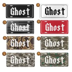 Ghost Vanity License Plate Collection - Minimalist & Spooky Ghost Car Tags - Premium Aluminum Front Plate for Trucks & SUVs - Custom Style