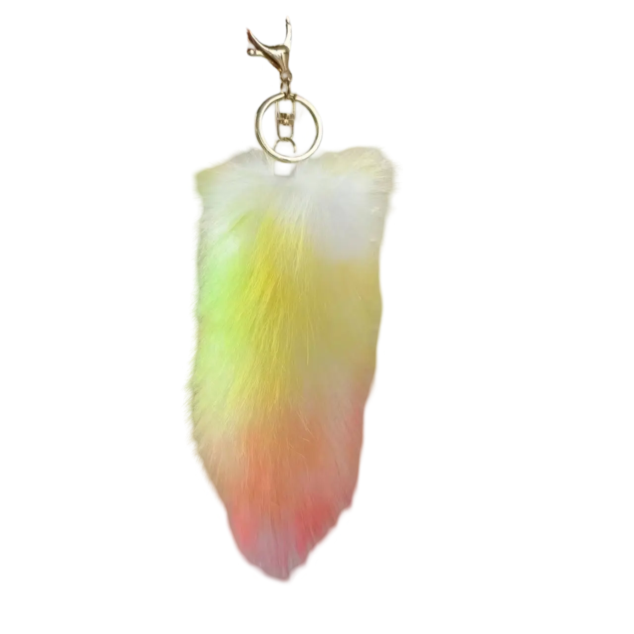 Lucky Tail Self Keychain (Mellow Yellow) tail  charm raccoon tail keychain tail  charm