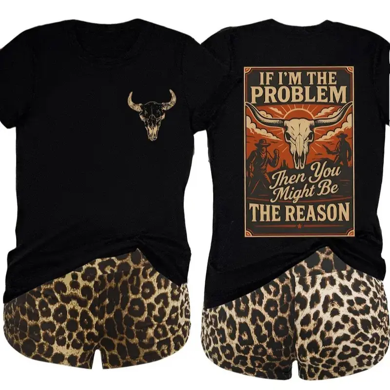 If I'm The Problem, You're The Reason  100% Cotton Western Tee