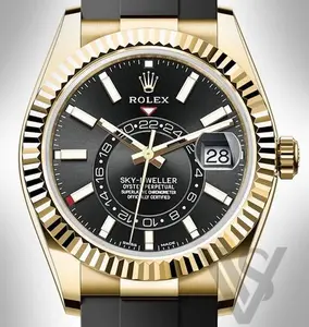 Rolex - Sky-Dweller - Black Index Dial - 18K Yellow Gold - Oysterflex Bracelet