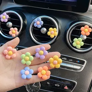 Car Air Outlet Decoration, 6 Counts Cute Flower Shaped Car Ornament, Car Interior Decoration Accessories, Car Interior Accessory