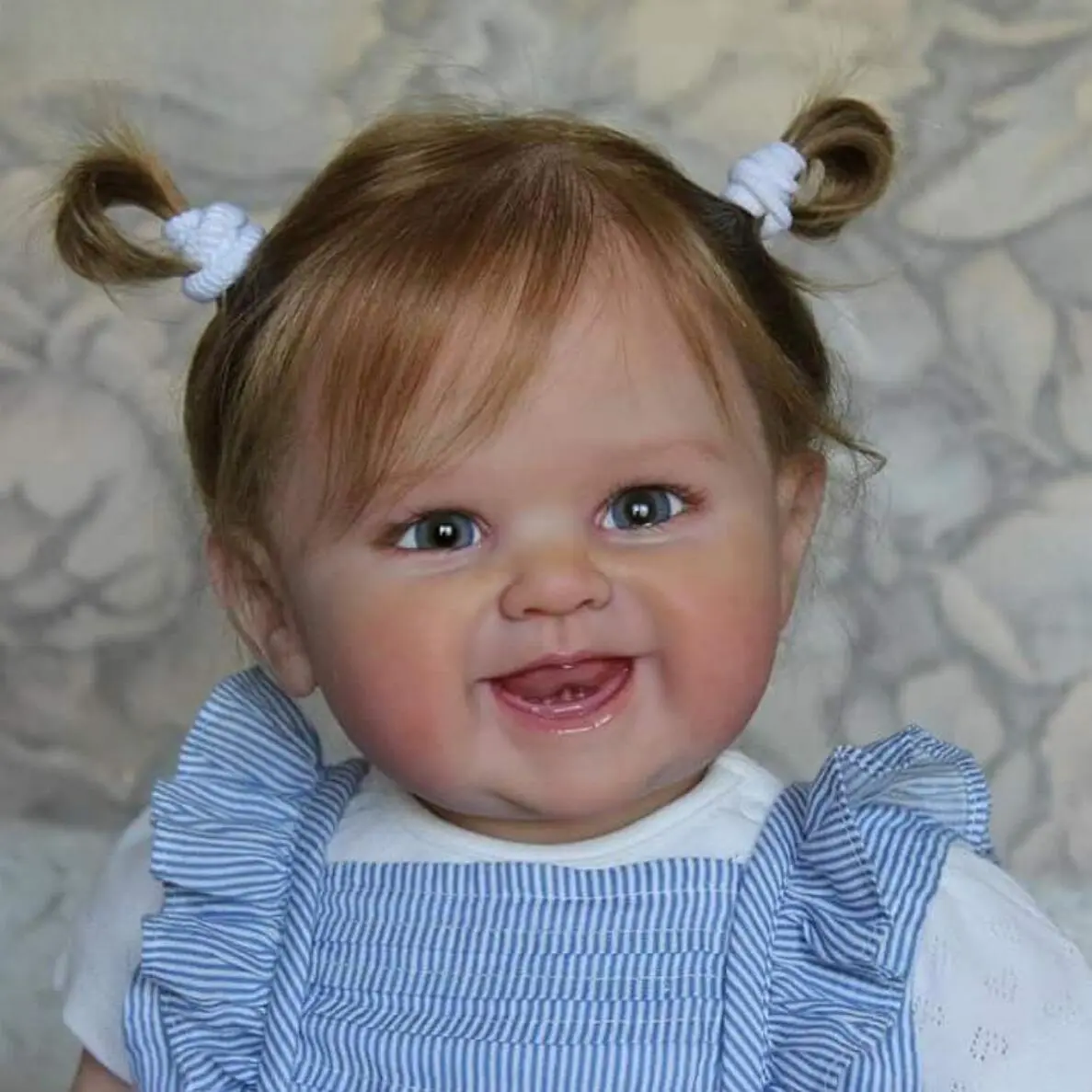 GUESSBELLY 22Inch Reborn Baby Doll with 3D-paint Skin Visible Veins 55cm Alive Girl Smiling Soft Vinyl Princess Toddler