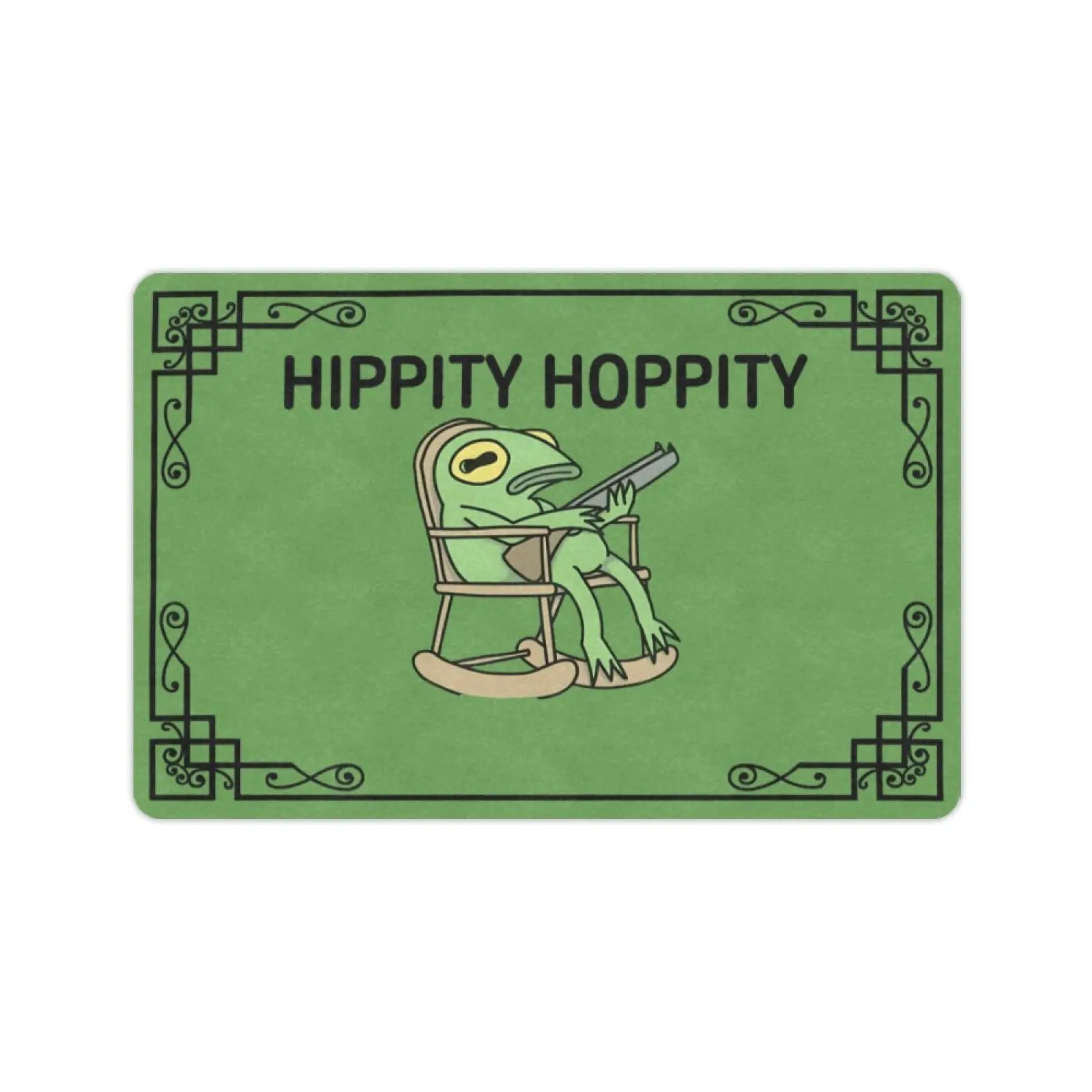 Funny Meme Frog Doormat ‘Hippity Hoppity Get Off My Property’ – Welcome Mat For Kitchen Bathroom Home Entryway Indoor Outdoor Cottagecore Front Door Rug Frog Lover Gift