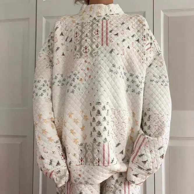 2025 Fall/Winter Christmas Holiday Mid-Collar Sweatshirt Set