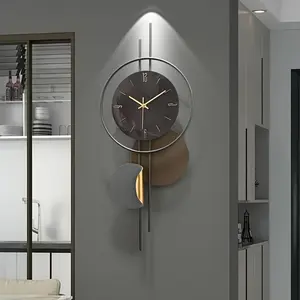 Minimally stylish decoration for living rooms, kitchens, hotels, outdoors, bedrooms, grilles, clocks, light luxury, high-end decoration, silent wall clocks(No light model)