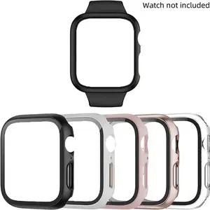 5-Pack All-in-One Watch Case with Tempered Glass Screen Protector, PC Hard Anti-Drop Cover Compatible with Apple Watch All Series 1–10, SE & Ultra