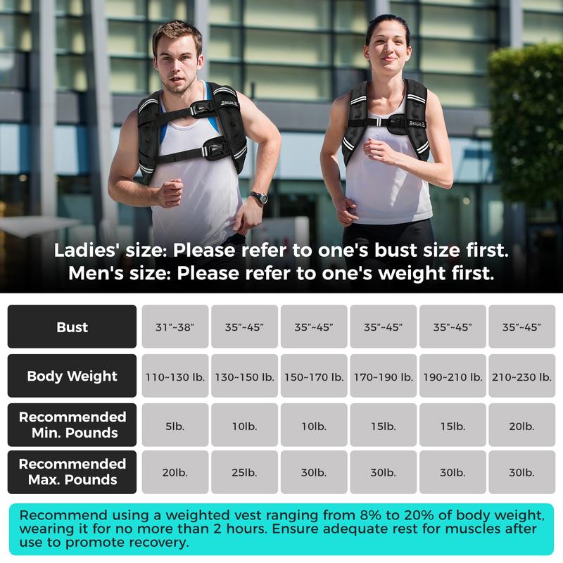 【JumpstartSale】BAGAIL Weighted Vest, 5lbs/8lbs/10lbs/12lbs/15lbs/20lbs/25lbs/30lbs Weight Vest with Detachable Phone Pouch, Rucking Vest for Women, Men, Walking, Weight Loss, Training, Running 【JumpstartSale】BAGAIL Weighted Vest, 5lbs/8lbs/10lbs/12lbs/15lbs/20lbs/25lbs/30lbs Weight Vest with Detachable Phone Pouch, Rucking Vest for Women, Men, Walking, Weight Loss, Training, Running