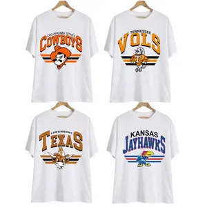 Custom Your Team, Vintage College Mascot Tshirt - White Color, Retro NCAA Style Graphic Tee, University Sports Shirt, Unisex Cotton Top, Classic Campus Streetwear - PTS