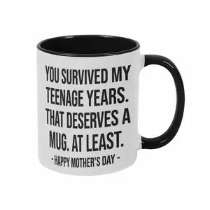 You Survived My Teenage Years Funny Mother's Day Gift Accent Coffee Mug, 11oz Tea Cup, 15oz Large Ceramic Mug, Sarcastic Mom Gift from Daughter or Son, Happy Mother's Day Gift for Mom