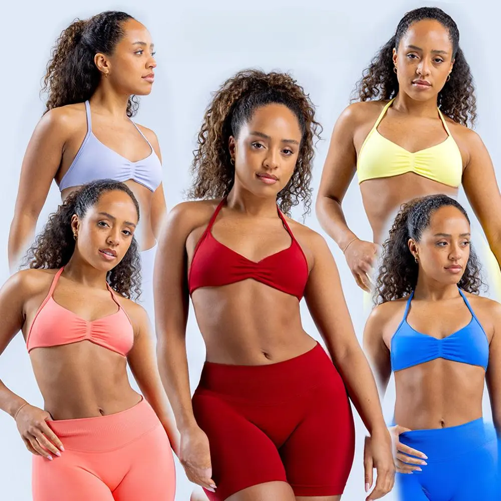 Women's 2pcs Sportswear Set - Gym Impact Sports Outfit, Seamless Sculpt Fit, Strappy Back Hold, High-Waisted Bottoms, Laceup Secure Fit, Ultra-Flattering Ribbed Activewear for Running
