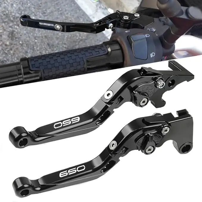 Motorcycle Brake and Clutch Levers Modified Parts Compatible with Z650 RS EX650 Ninja 650KRT 650R Vulcan S 650 VN650 650cc Accessories Adjustable Foldable Extendable Handle Brake Lever (Black)