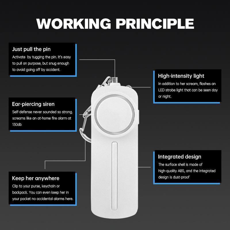 Personal Security Alarm, Emergency Portable Alarm with Flashlight, 130dB Loud Keychain Safety Night Light Anti-pervert Alarm for Women, Elder, Girl-YY
