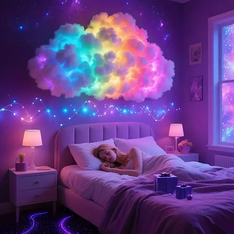 Light Cloud Lamp Light DIY Shape RGB Cloud Lights for Bedroom Gaming Room BarClub DJ Party Christmas Decor USB Plug Color ChangingFantasy Live Stream Atmosphere