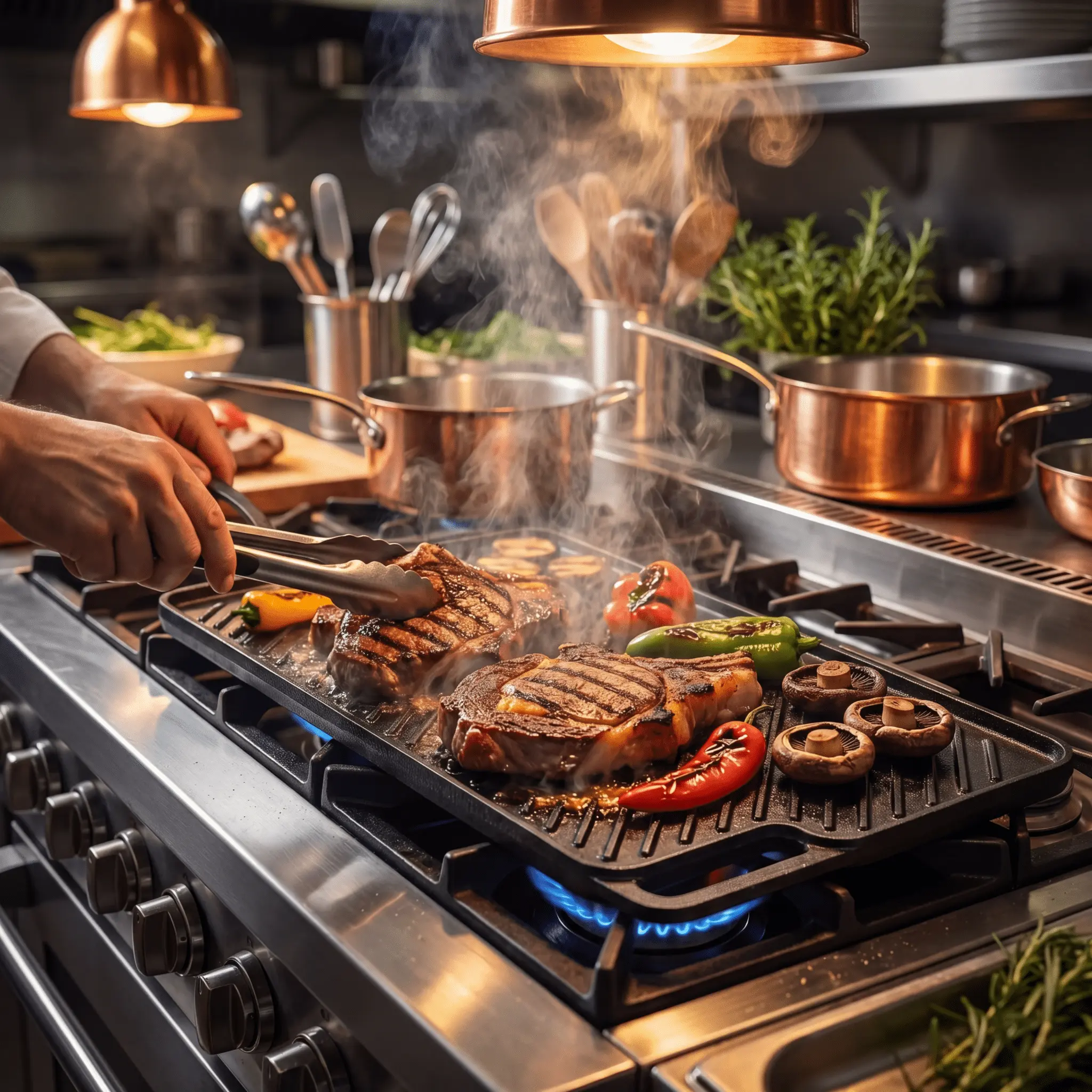 Pre-Seasoned Cast Iron Barbecue Grill Oven, Durable and Long-Lasting Kitchenware for Cooking