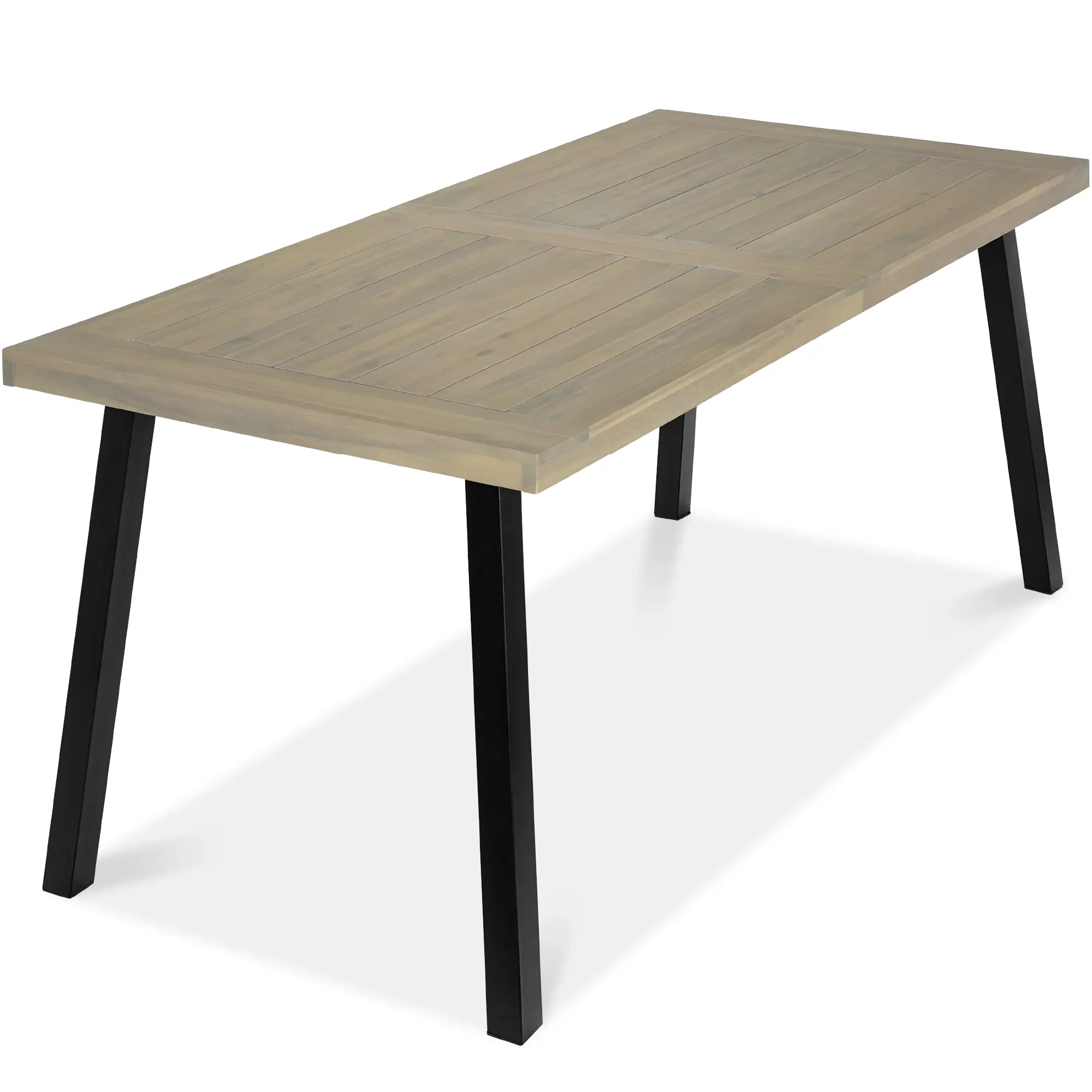 Best Choice Products 6-Person Indoor Outdoor Patio Rustic Acacia Wood Picnic Dining Table w/ Metal Legs Best Choice Products 6-Person Indoor Outdoor Patio Rustic Acacia Wood Picnic Dining Table w/ Metal Legs