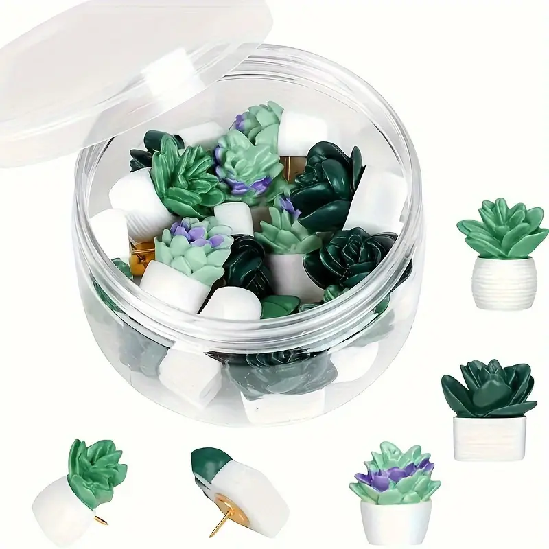 9pcs Creative Succulent Tacks for Photo Walls, Feature Walls, Whiteboards, Cork Boards, Maps, Bulletin Boards, Office or Home, The Most Affordable Items, Holiday Gifts